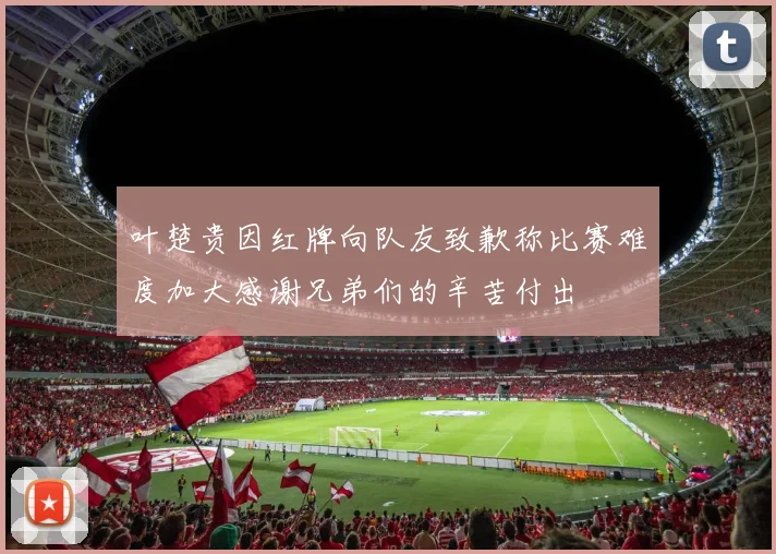 叶楚贵因红牌向队友致歉称比赛难度加大感谢兄弟们的辛苦付出